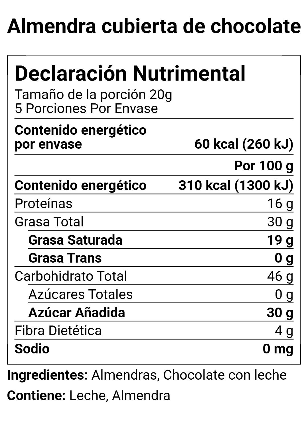 Almendra con chocolate