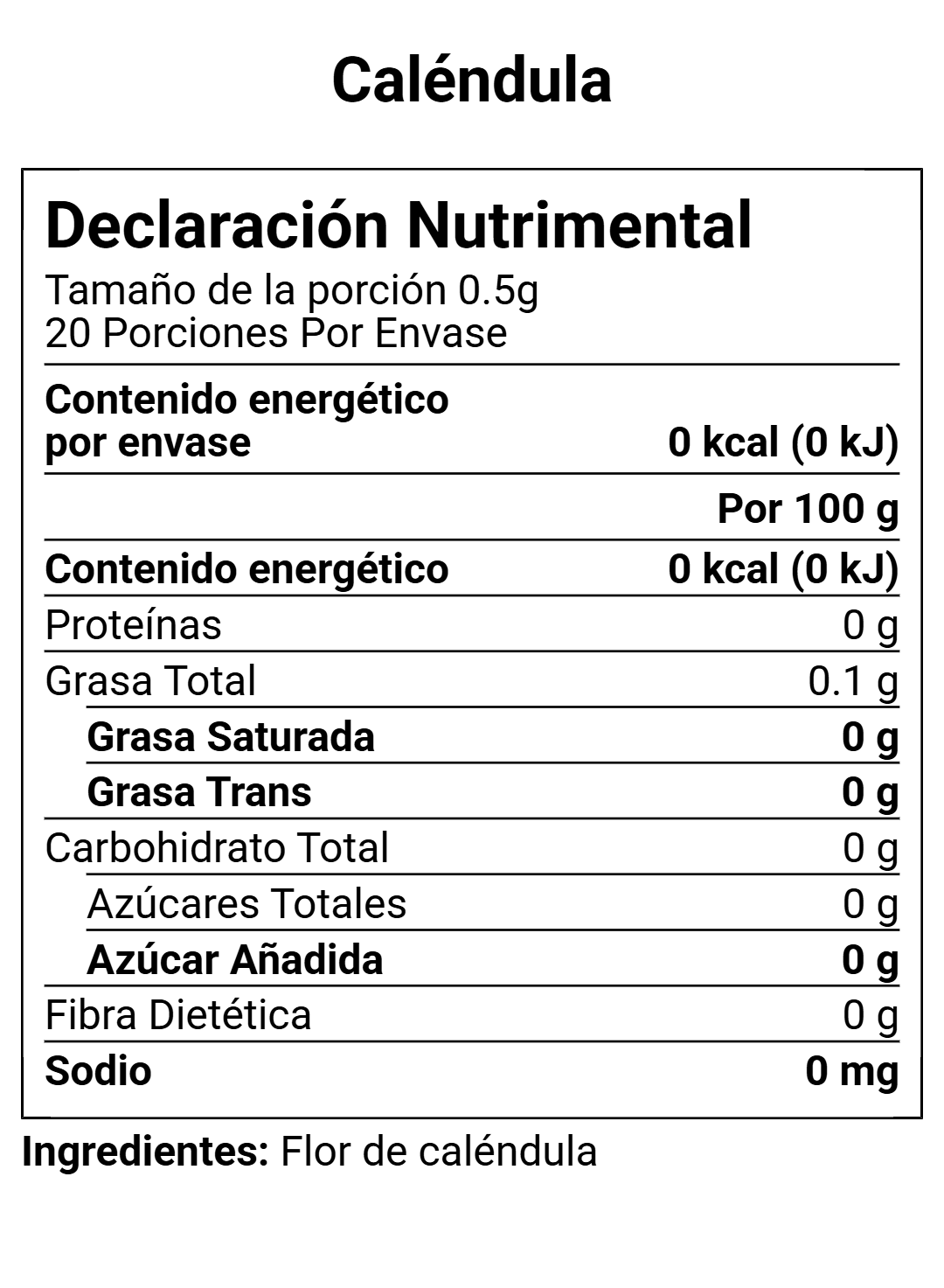 Caléndula entera