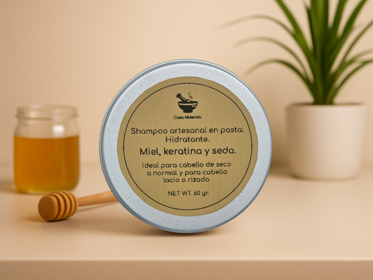 Travel size: Shampoo en pasta hidratante con miel, seda y keratina