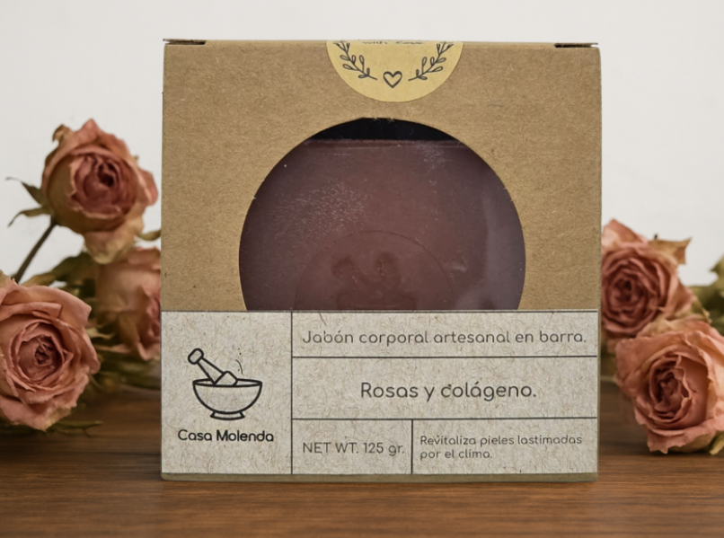 Jabón de rosas y colágeno