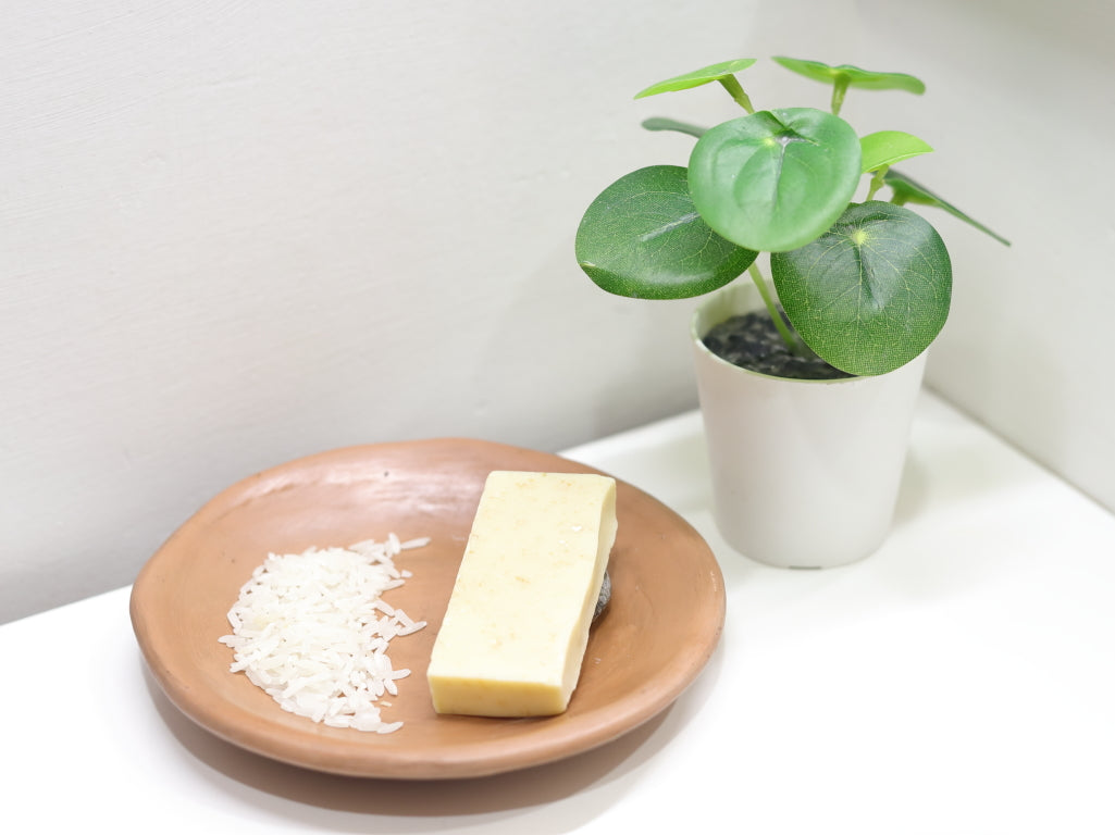 Jabón de arroz y vitamina E tocador