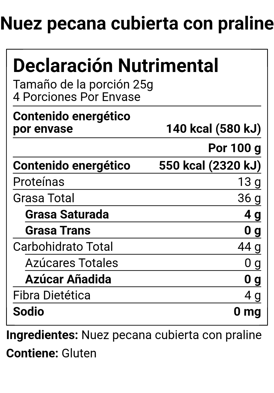 Nuez pecana con praline