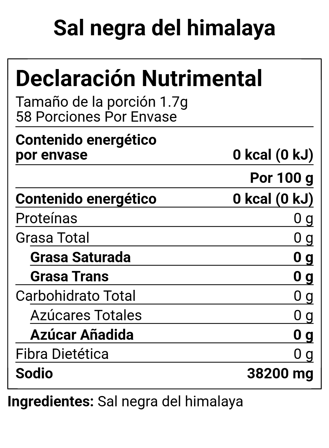 Sal negra del himalaya